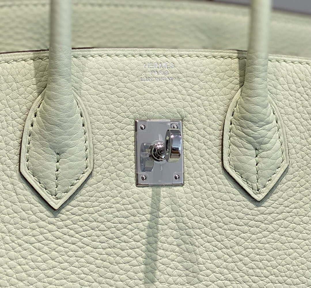 Hermes Birkin Designer Tote Bag Togo Leather 28565 bubble green