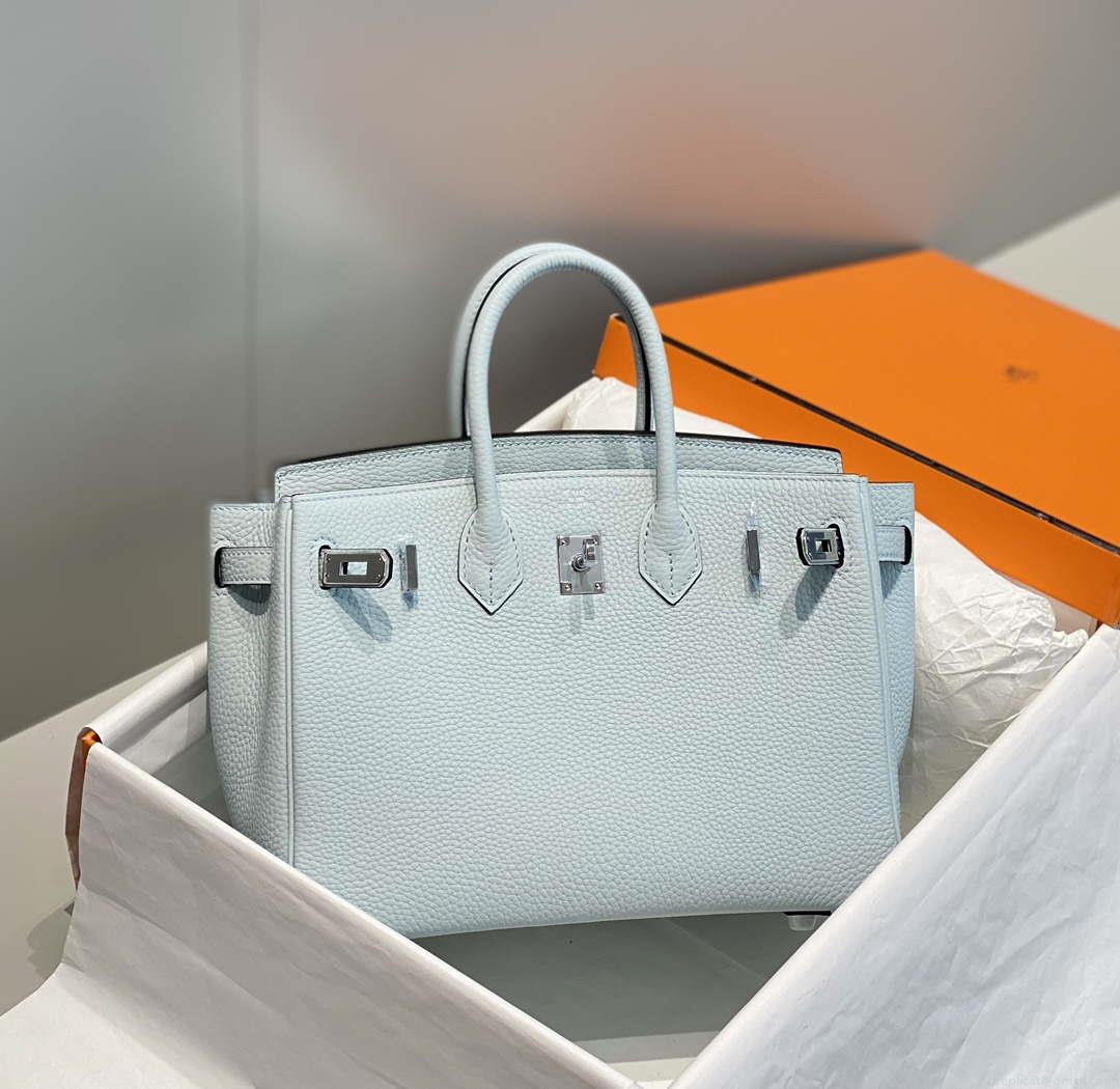 Hermes Birkin Designer Tote Bag Togo Leather 28566 Blue Pale