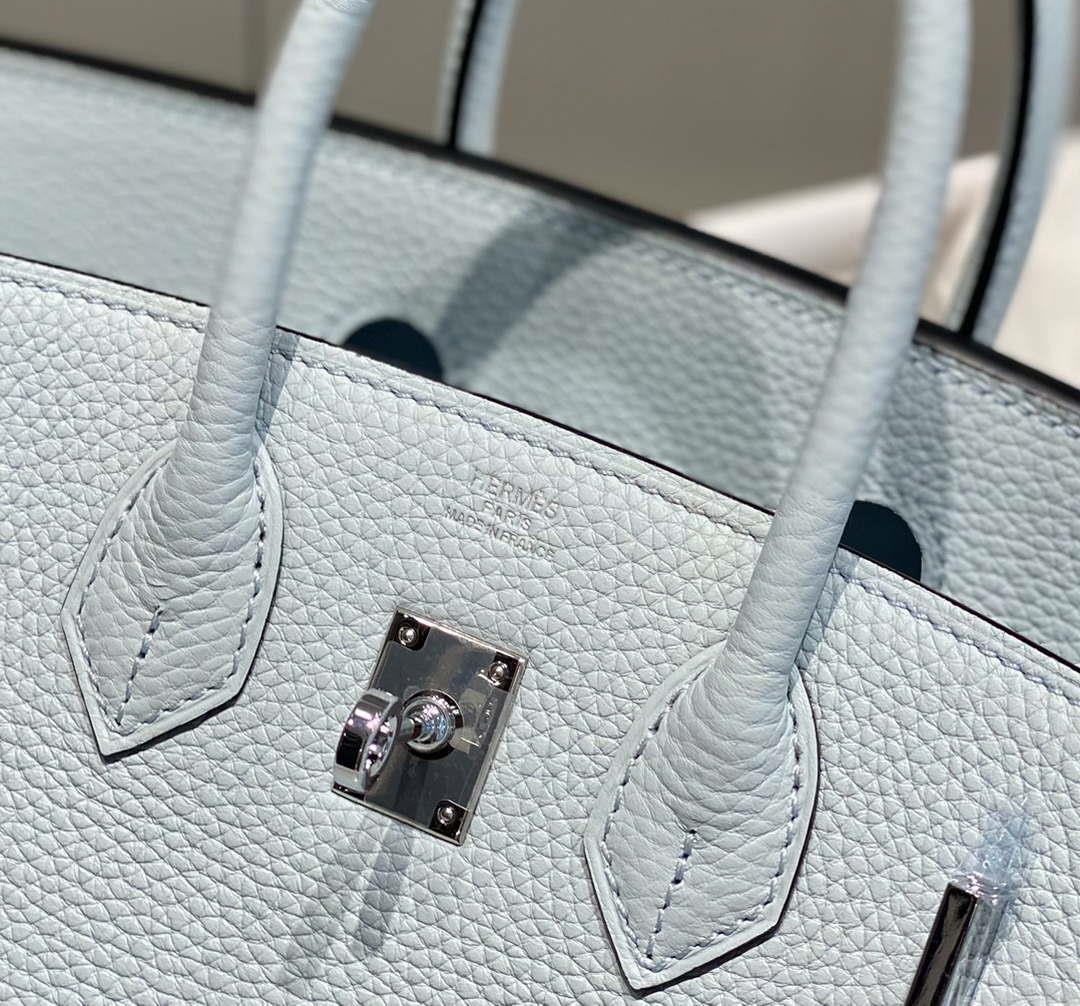 Hermes Birkin Designer Tote Bag Togo Leather 28566 Blue Pale