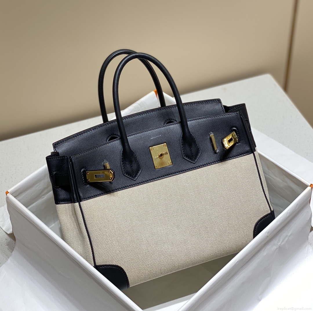 Hermes Birkin Tote Bag Swift leather with canvas 285904