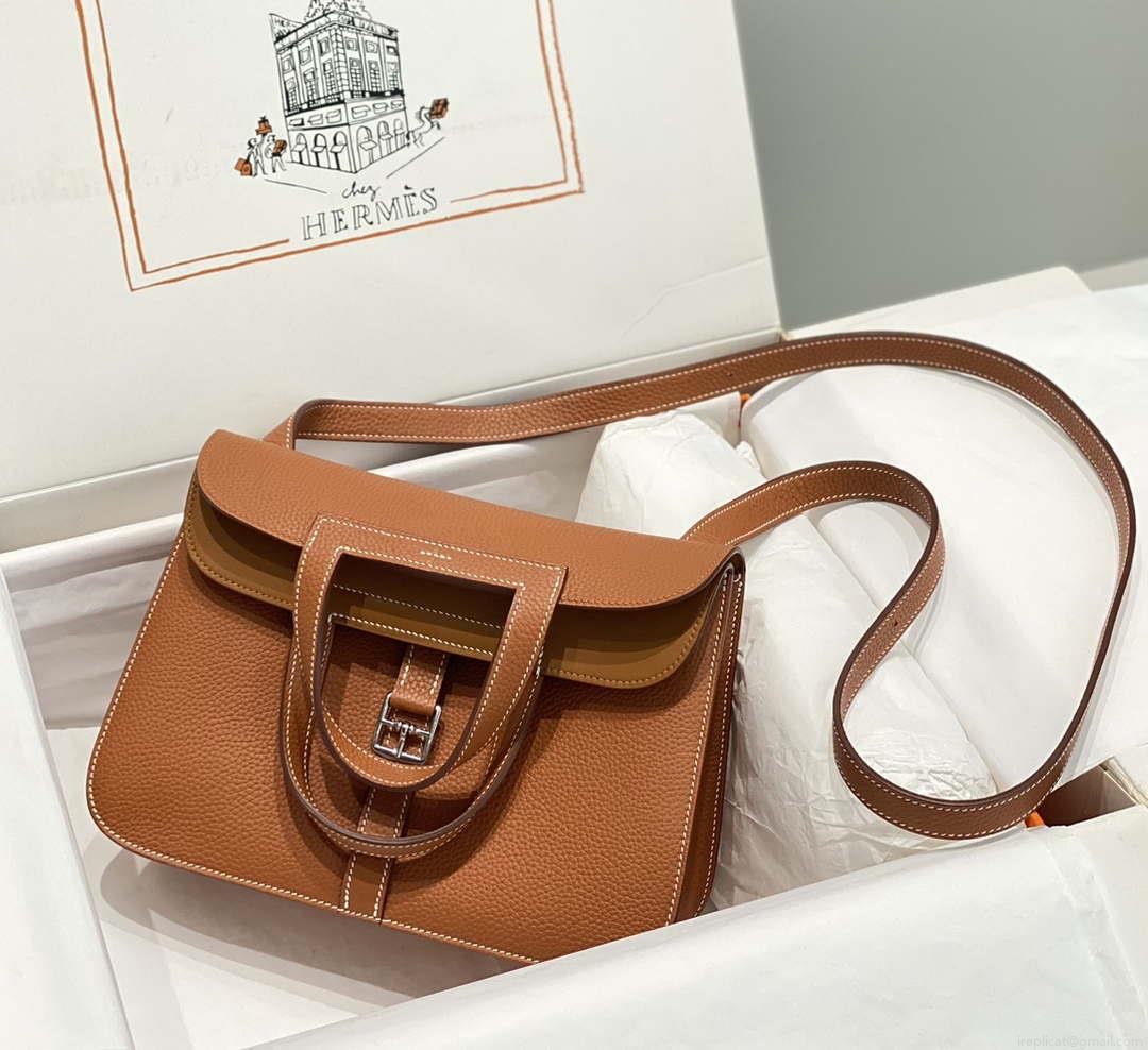 Hermes halzan 25 clemence stamp B Silver H98802