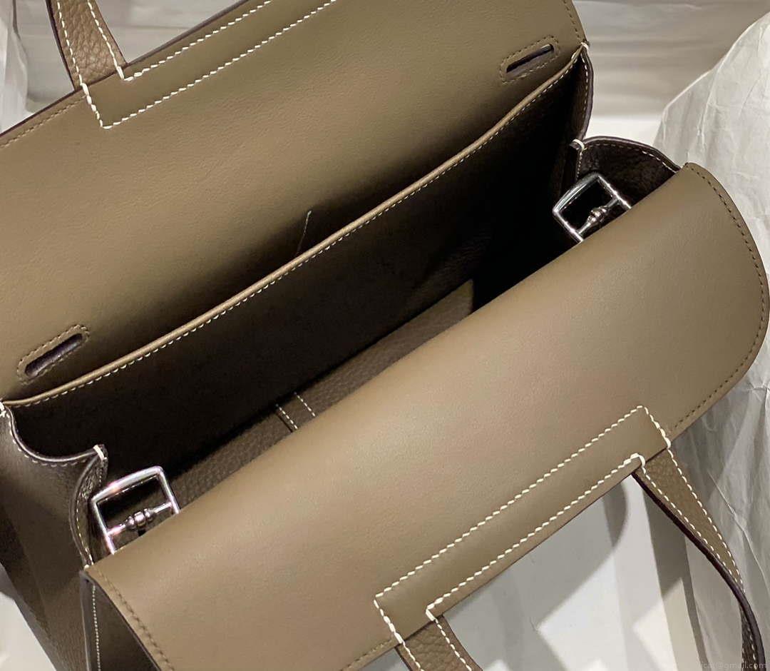 Hermes halzan 25 clemence stamp B Silver H98803