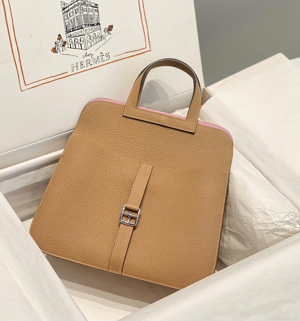 Hermes halzan 25 clemence stamp B Silver H98804