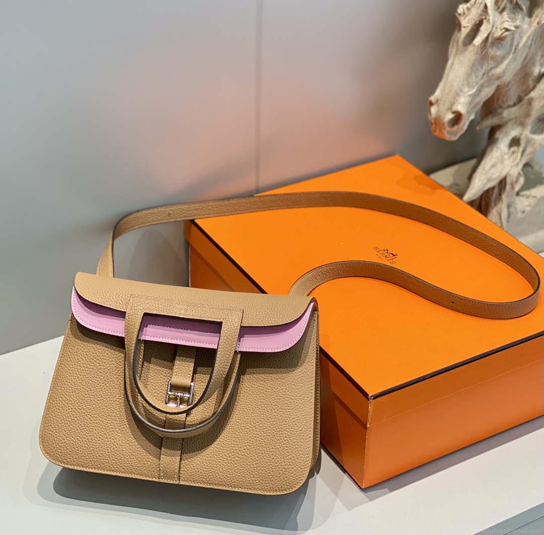 Hermes halzan 25 clemence stamp B Silver H98804