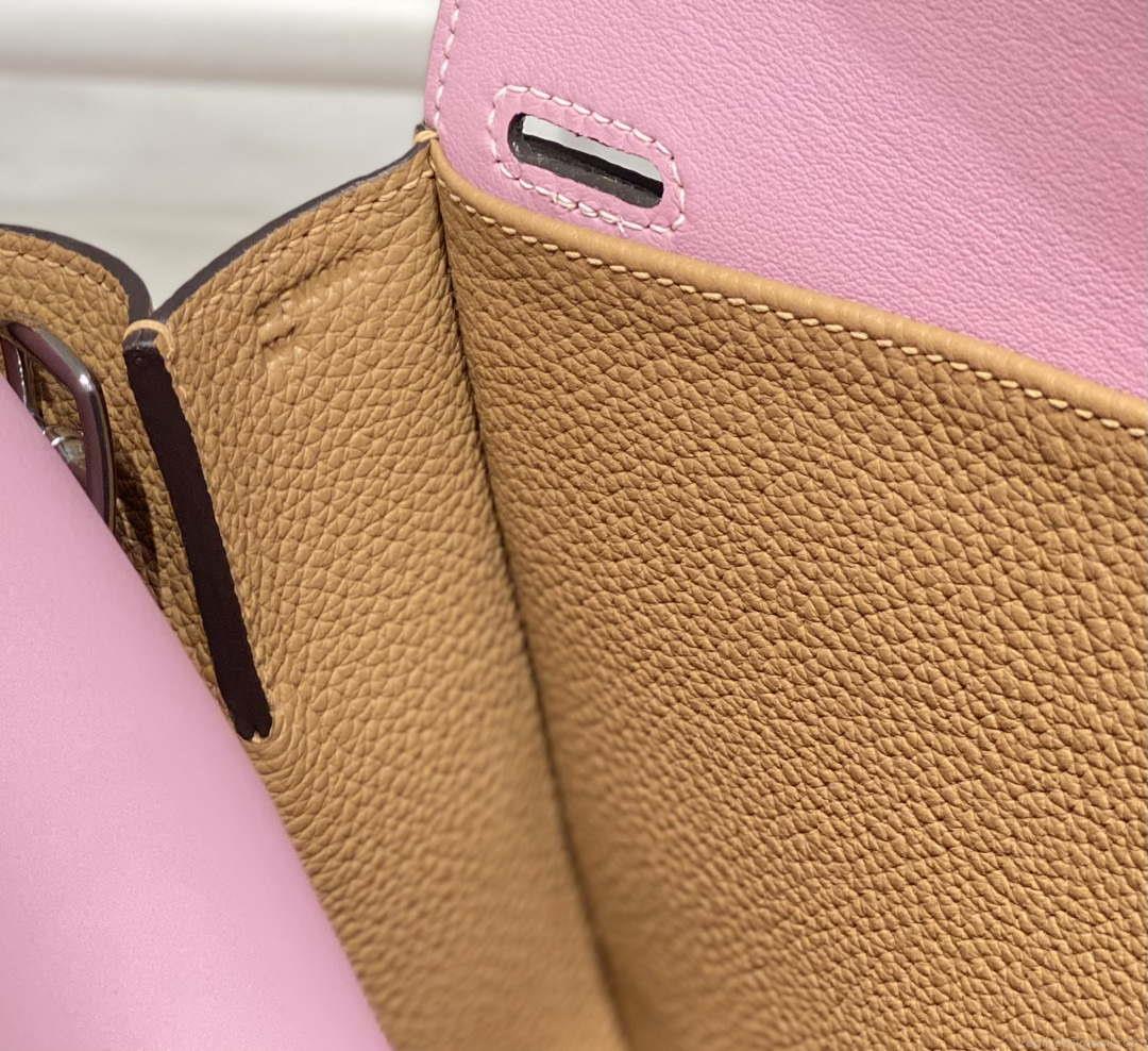 Hermes halzan 25 clemence stamp B Silver H98804