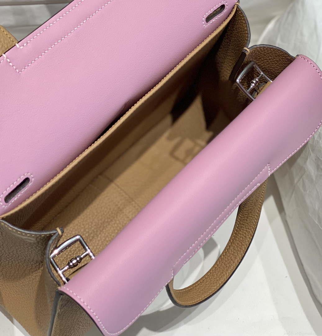 Hermes halzan 25 clemence stamp B Silver H98804