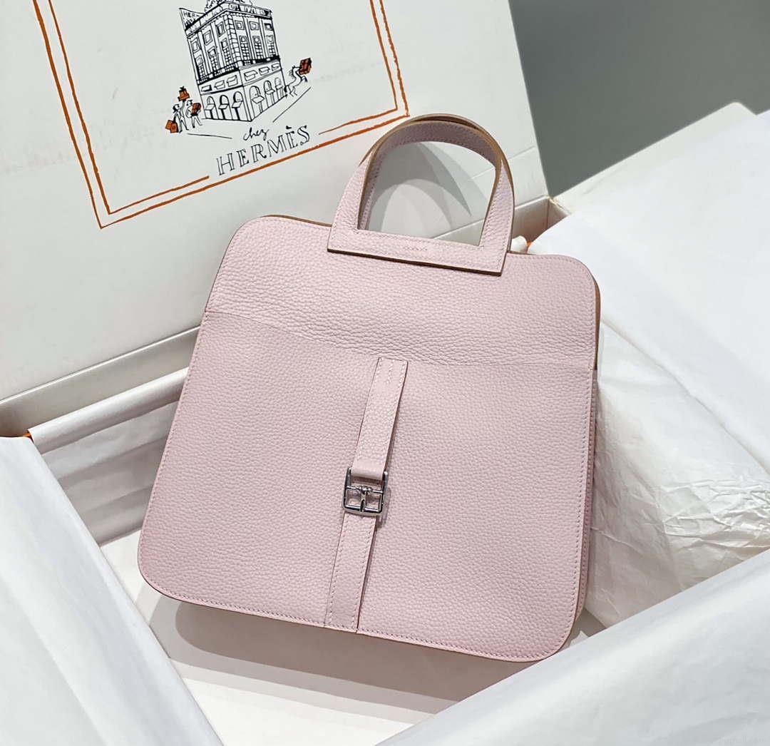Hermes halzan 25 clemence stamp B Silver H98805