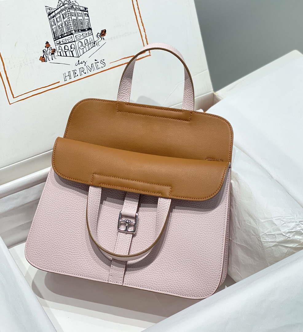 Hermes halzan 25 clemence stamp B Silver H98805