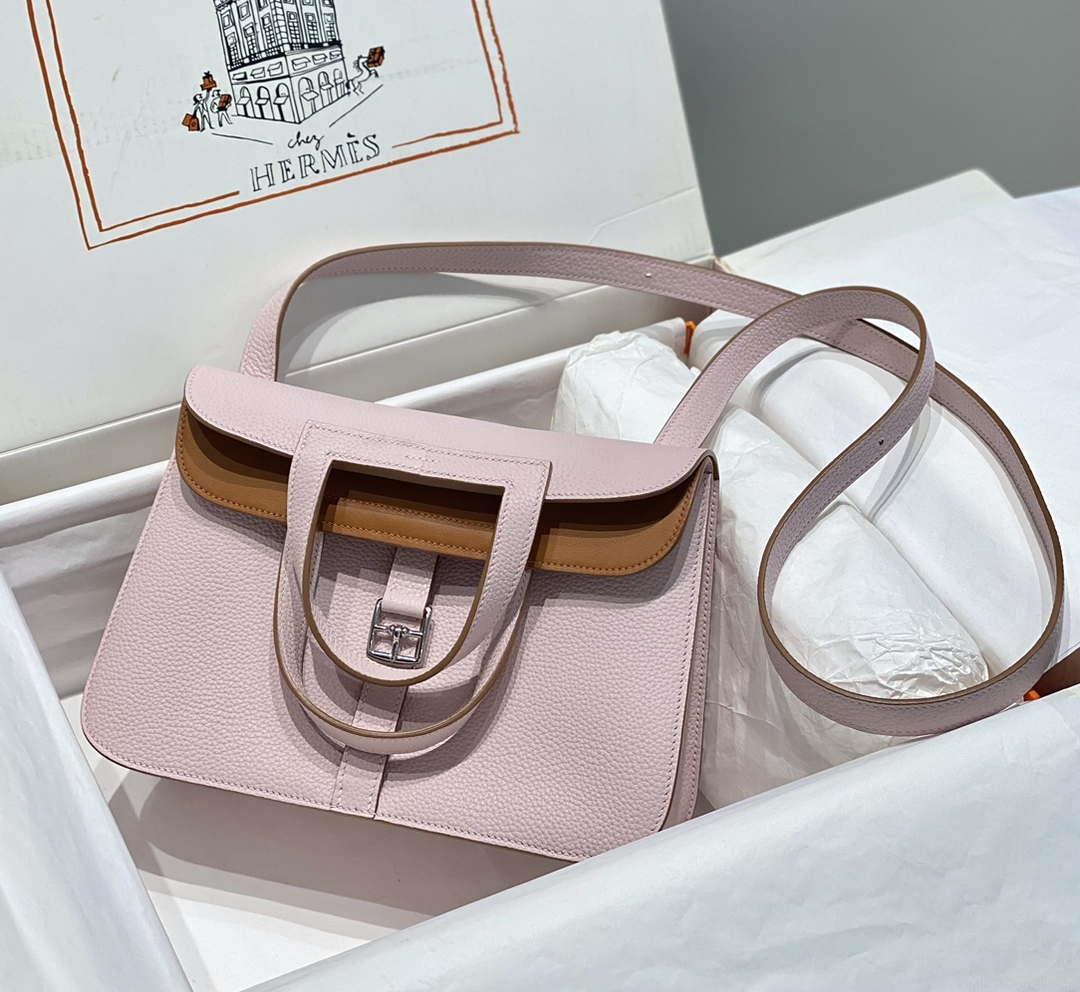 Hermes halzan 25 clemence stamp B Silver H98805