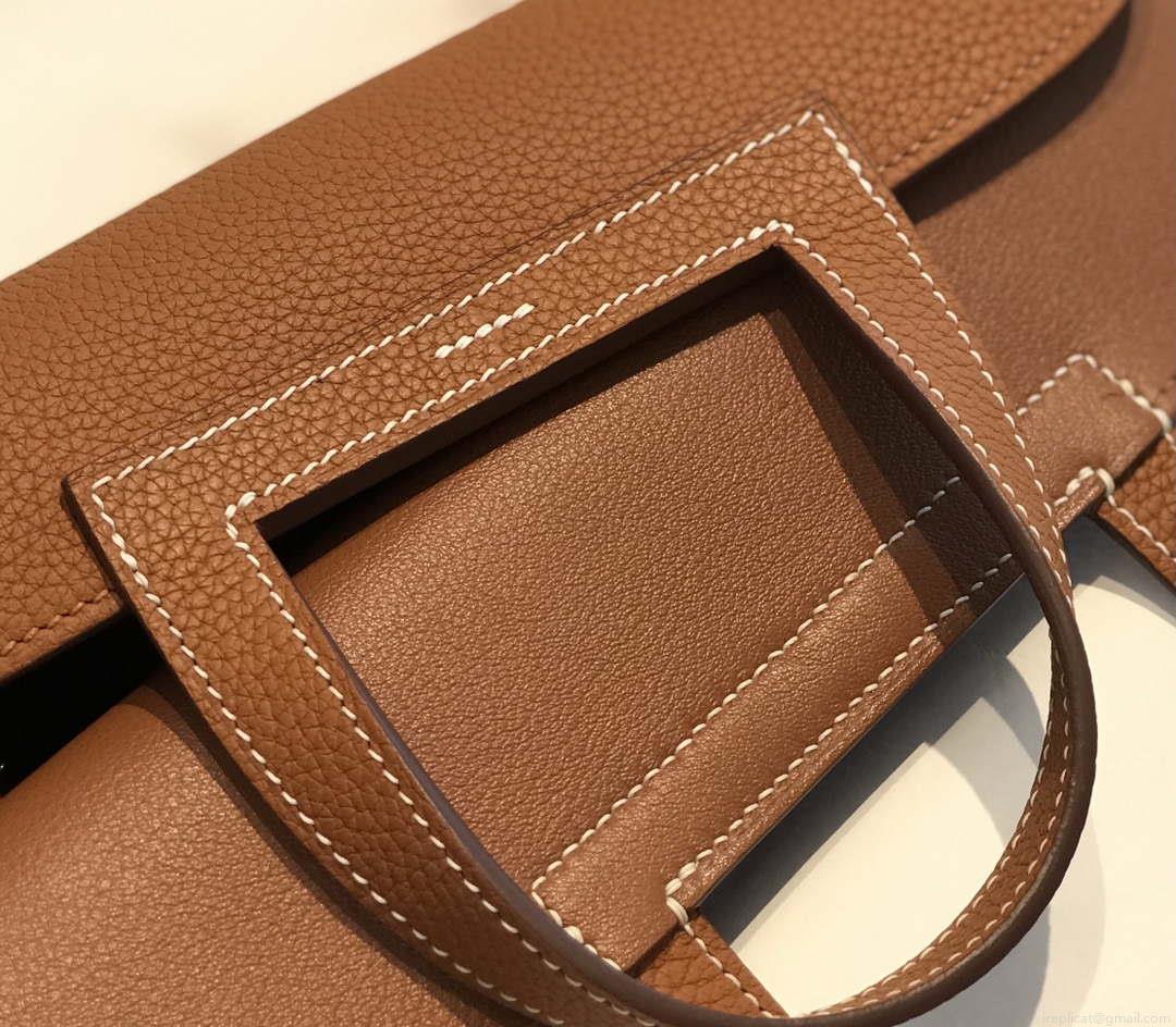 Hermes halzan 25 clemence stamp B Gold H98806
