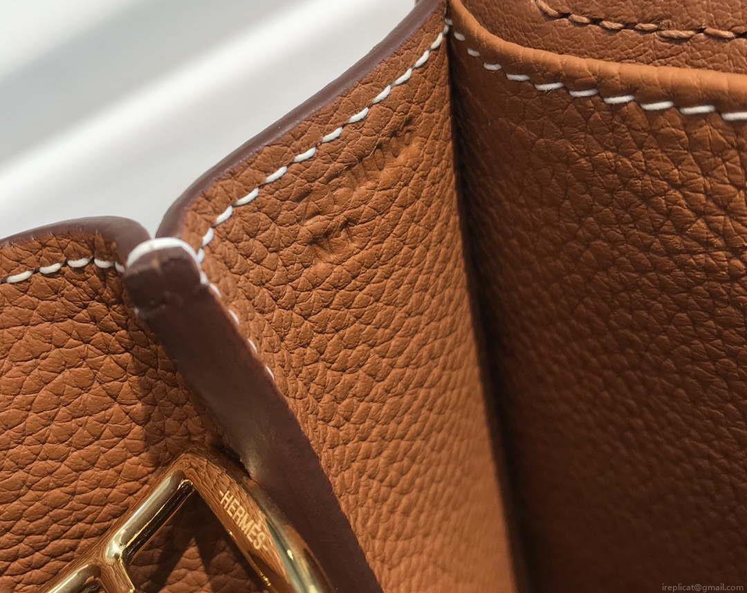 Hermes halzan 25 clemence stamp B Gold H98806