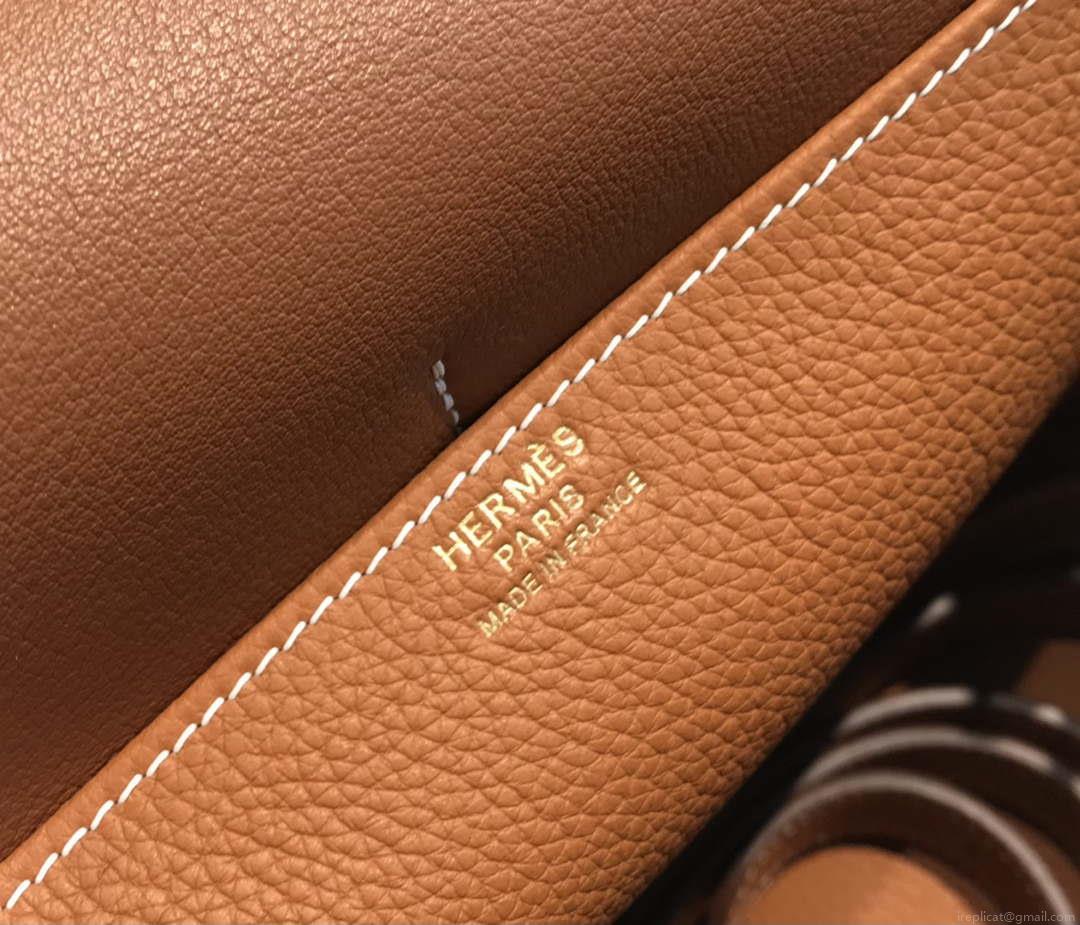 Hermes halzan 25 clemence stamp B Gold H98806