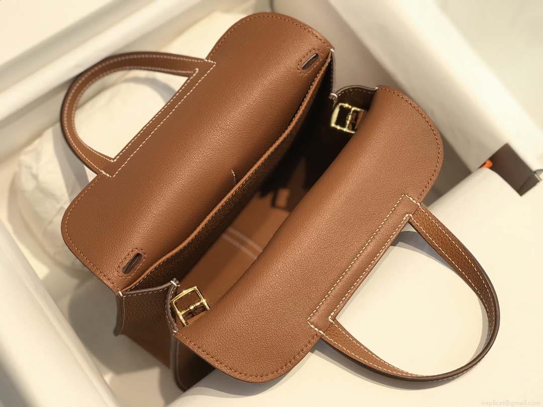 Hermes halzan 25 clemence stamp B Gold H98806