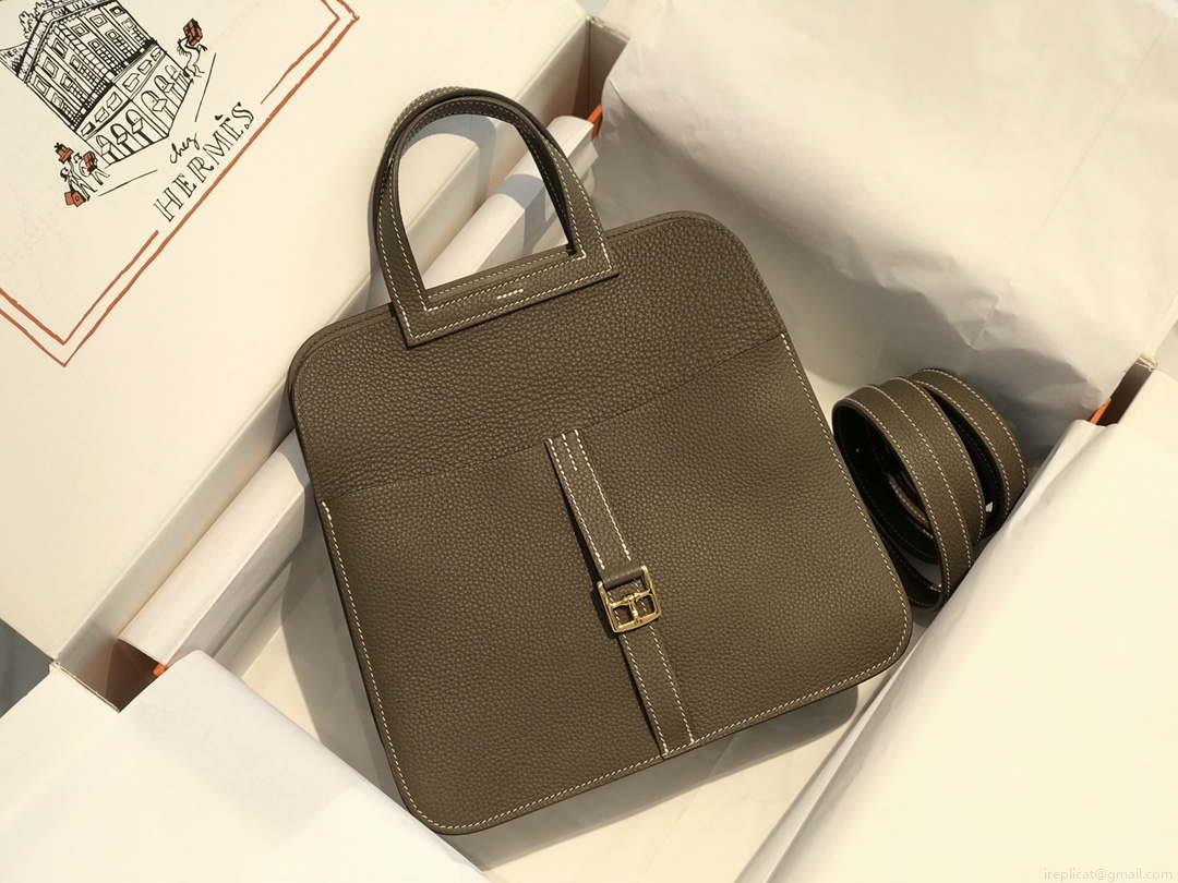 Hermes halzan clemence stamp B Gold H98808