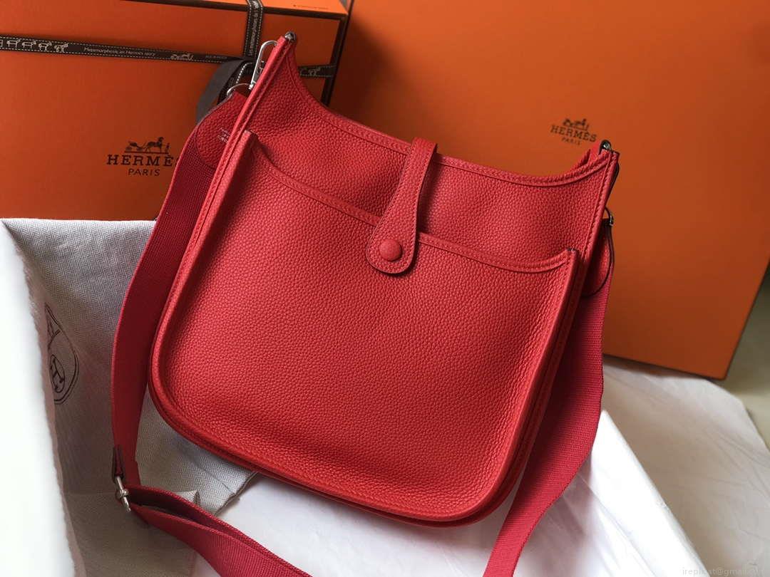 Hermes Evelyne III 29 bag Designer Hermes Shoulder Bag 204851 Red Silver