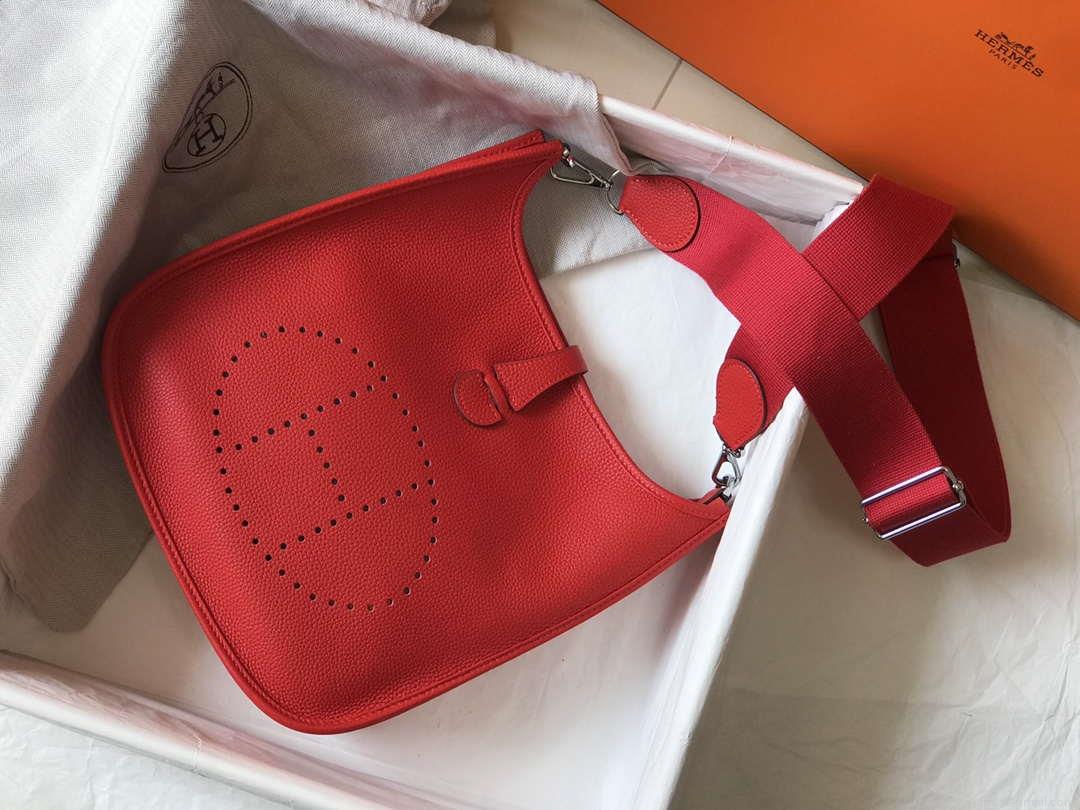 Hermes Evelyne III 29 bag Designer Hermes Shoulder Bag 204851 Red Silver