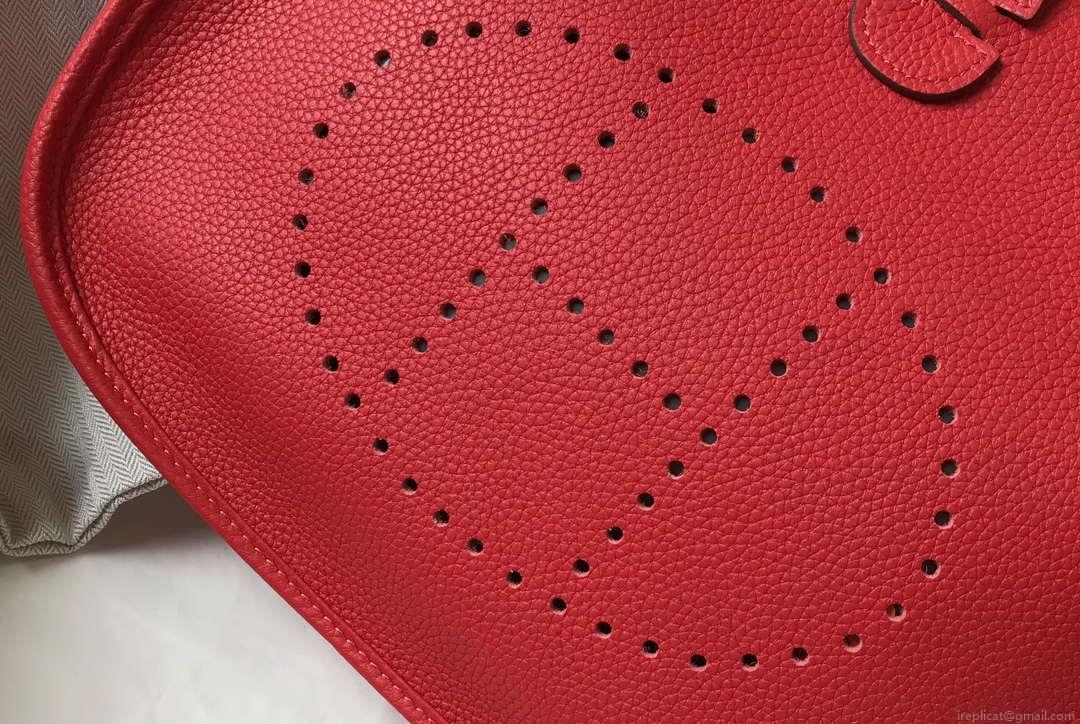 Hermes Evelyne III 29 bag Designer Hermes Shoulder Bag 204851 Red Silver