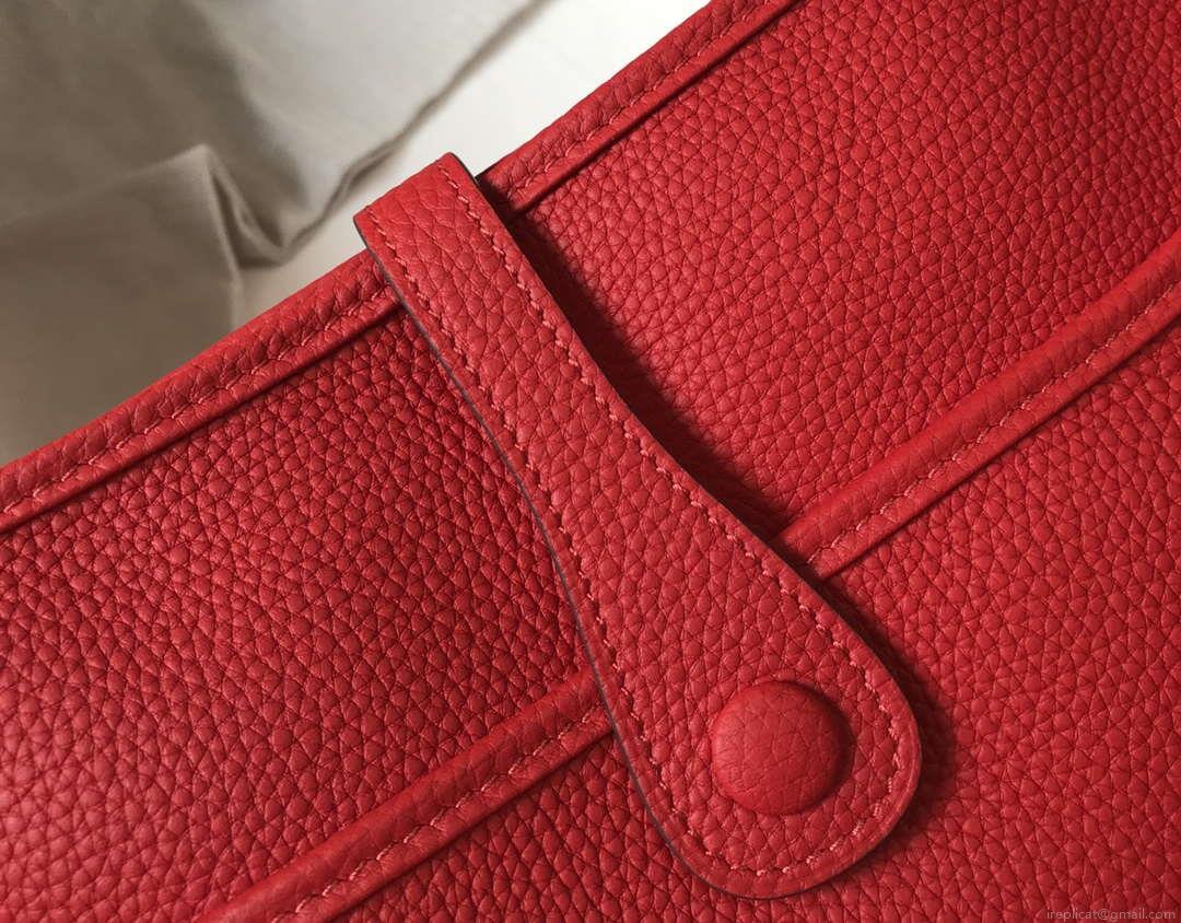 Hermes Evelyne III 29 bag Designer Hermes Shoulder Bag 204851 Red Silver