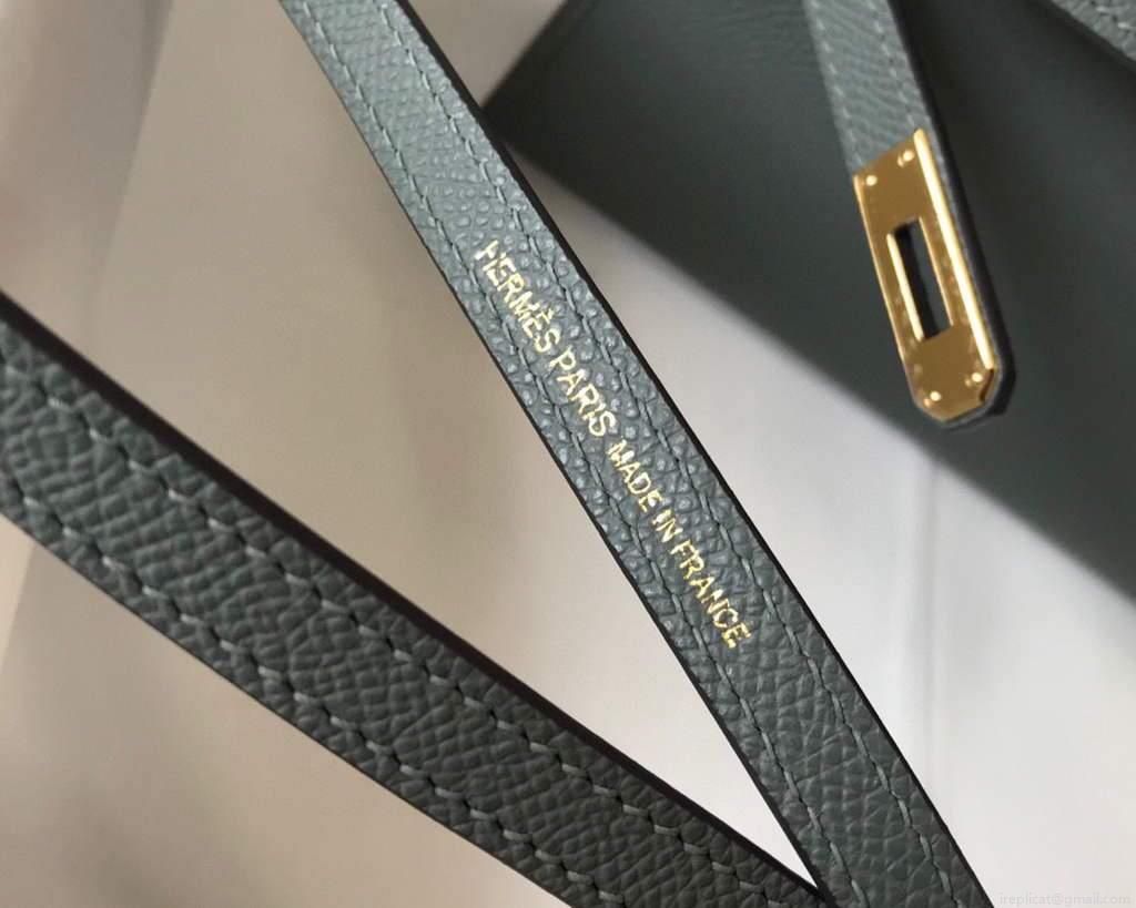 Hermes Kelly Bag Hermes 19CM Epsom Shoulder Mini Bag Dark gray 20474