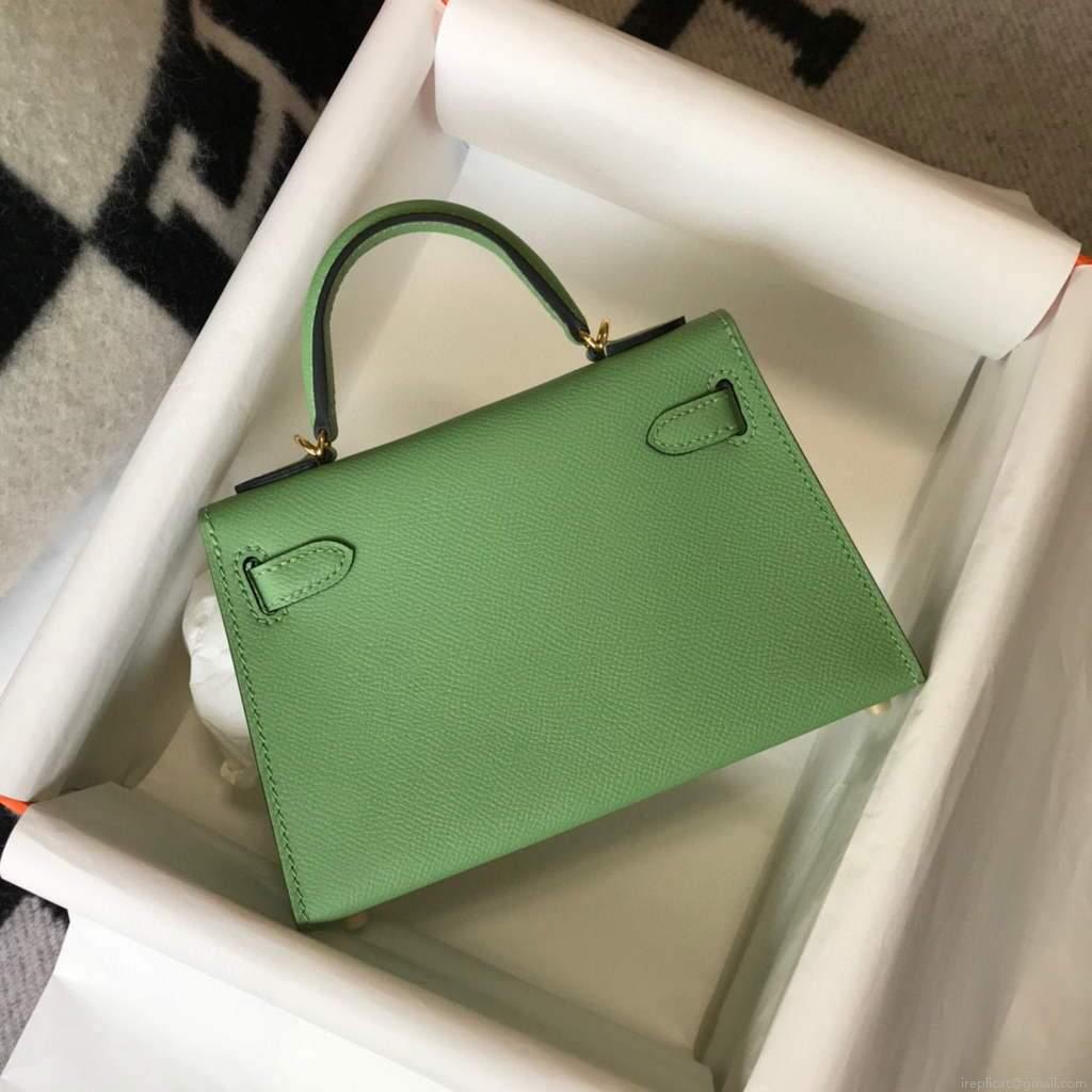 Hermes Kelly Bag Hermes 19CM Epsom Shoulder Mini Bag Light green 20470