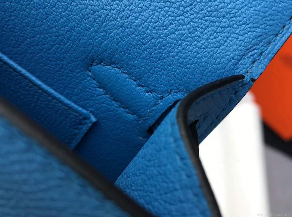 Hermes Kelly Bag Hermes 19CM Epsom Shoulder Mini Bag Middle blue 20469