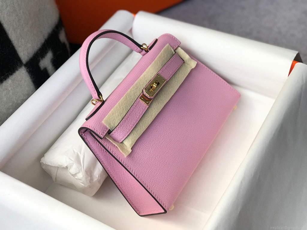 Hermes Kelly Bag Hermes 19CM Epsom Shoulder Mini Bag purple 20459