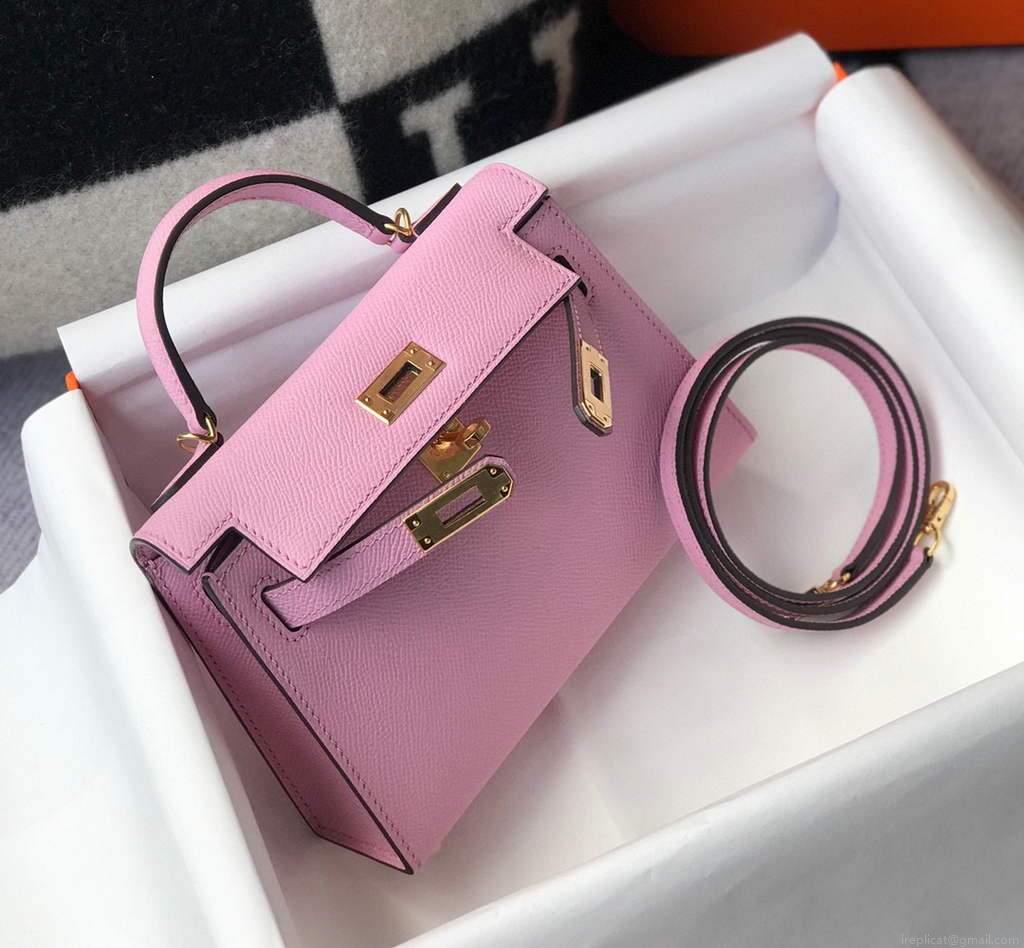 Hermes Kelly Bag Hermes 19CM Epsom Shoulder Mini Bag purple 20459