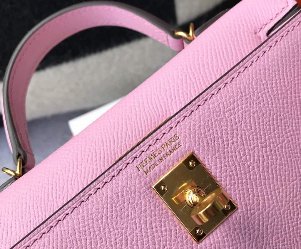 Hermes Kelly Bag Hermes 19CM Epsom Shoulder Mini Bag purple 20459