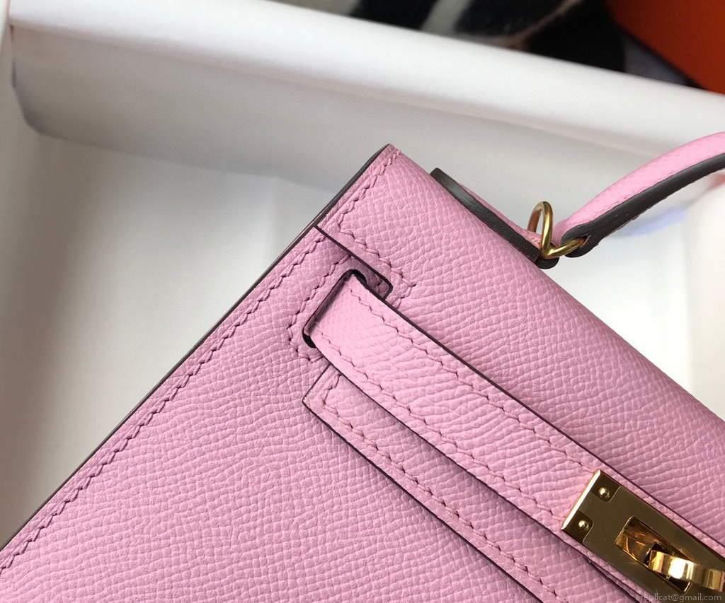Hermes Kelly Bag Hermes 19CM Epsom Shoulder Mini Bag purple 20459