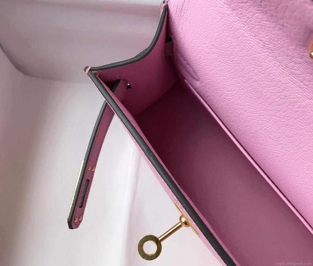 Hermes Kelly Bag Hermes 19CM Epsom Shoulder Mini Bag purple 20459
