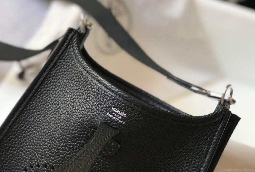 Hermes Evelyne Bag Designer Hermes Mini Crossbody Real Bag 20421 Black