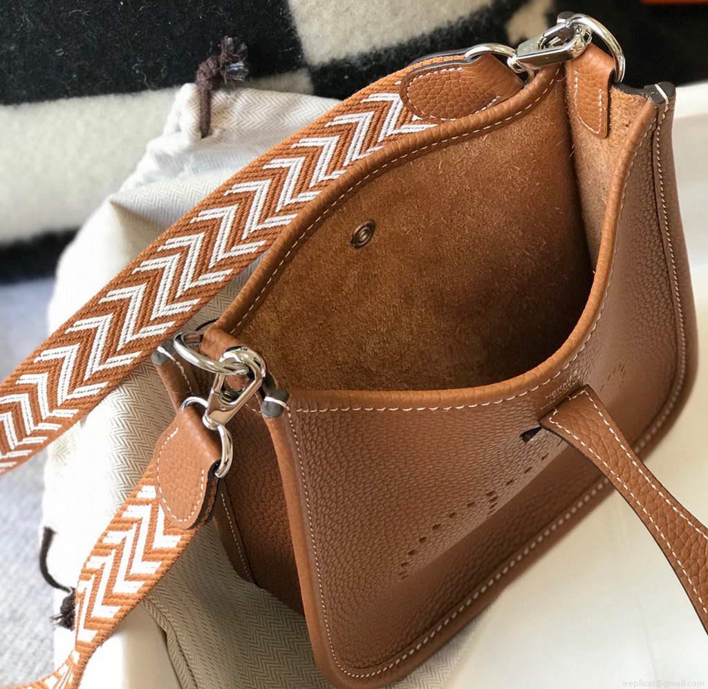 Hermes Evelyne Bag Designer Hermes Mini Crossbody Real Bag 20422 Brown