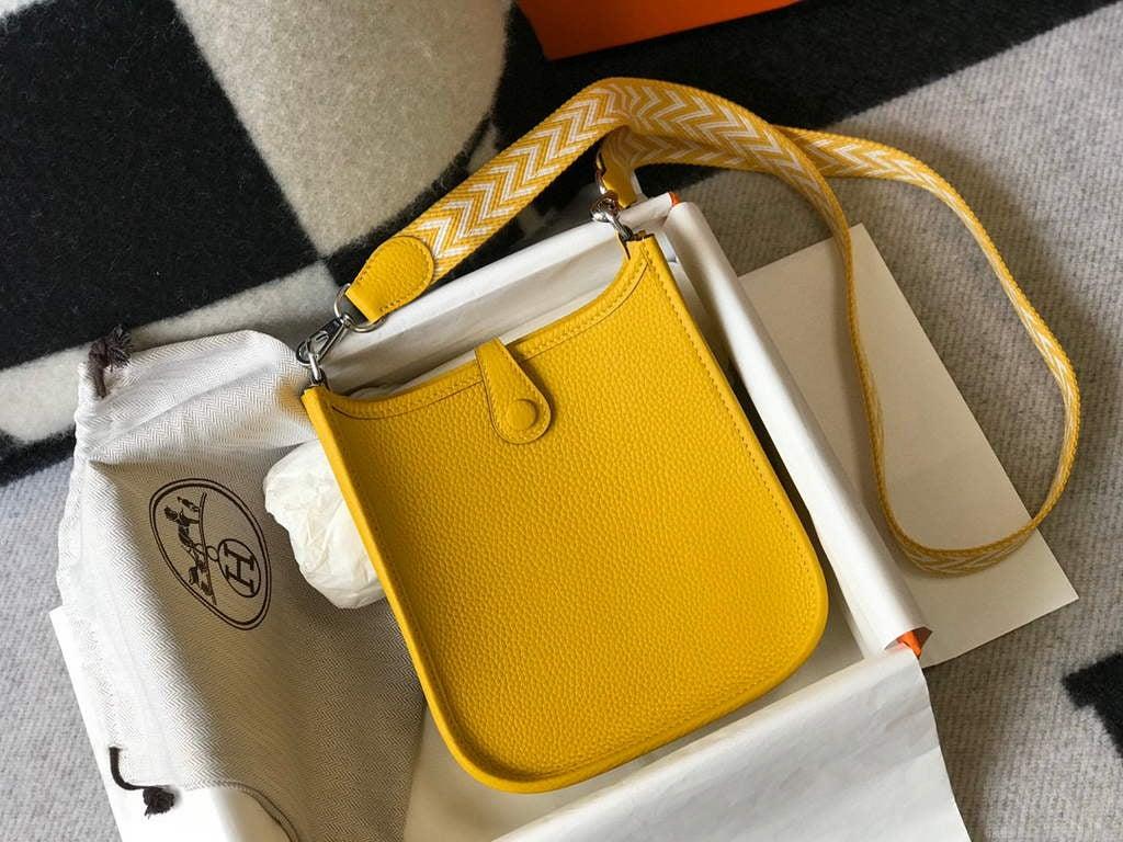 Hermes Evelyne Bag Designer Hermes Mini Crossbody Real Bag 20426 Yellow