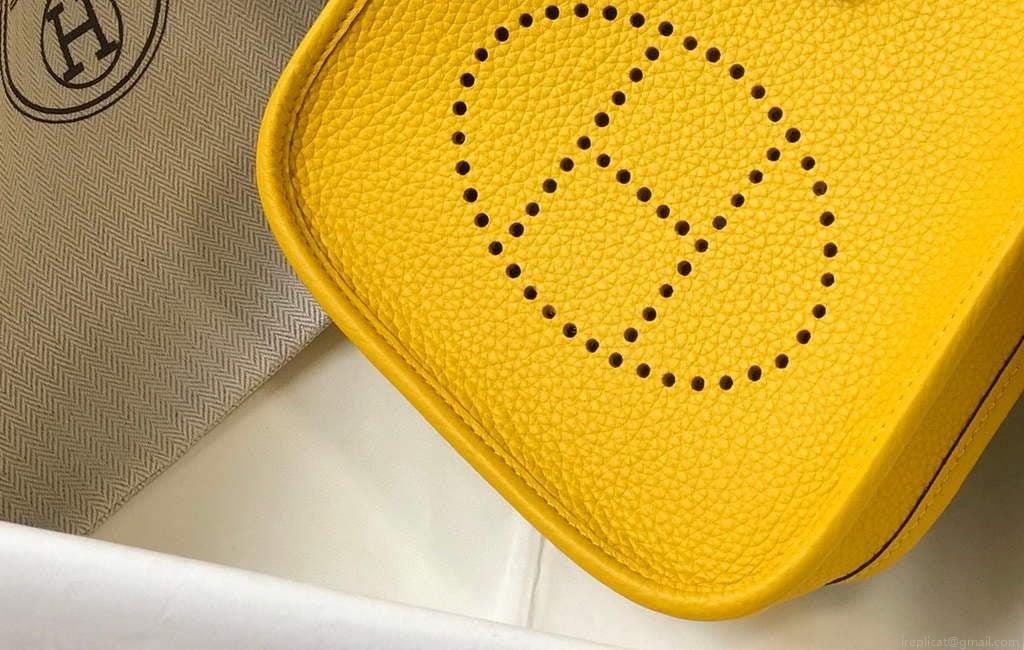 Hermes Evelyne Bag Designer Hermes Mini Crossbody Real Bag 20426 Yellow