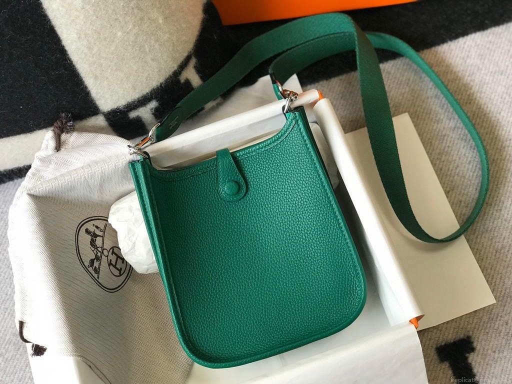 Hermes Evelyne Bag Designer Hermes Mini Crossbody Real Bag 20427 Dark Green