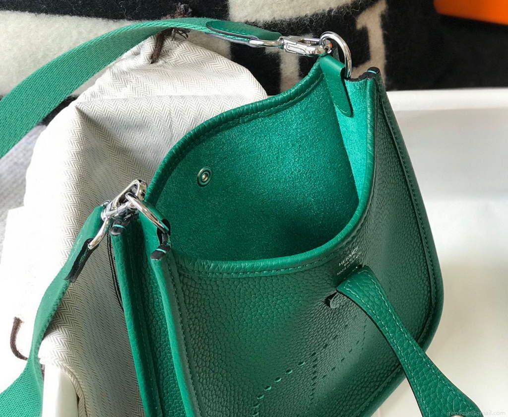 Hermes Evelyne Bag Designer Hermes Mini Crossbody Real Bag 20427 Dark Green