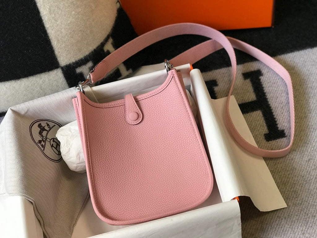 Hermes Evelyne Bag Designer Hermes Mini Crossbody Real Bag 20430 Pink