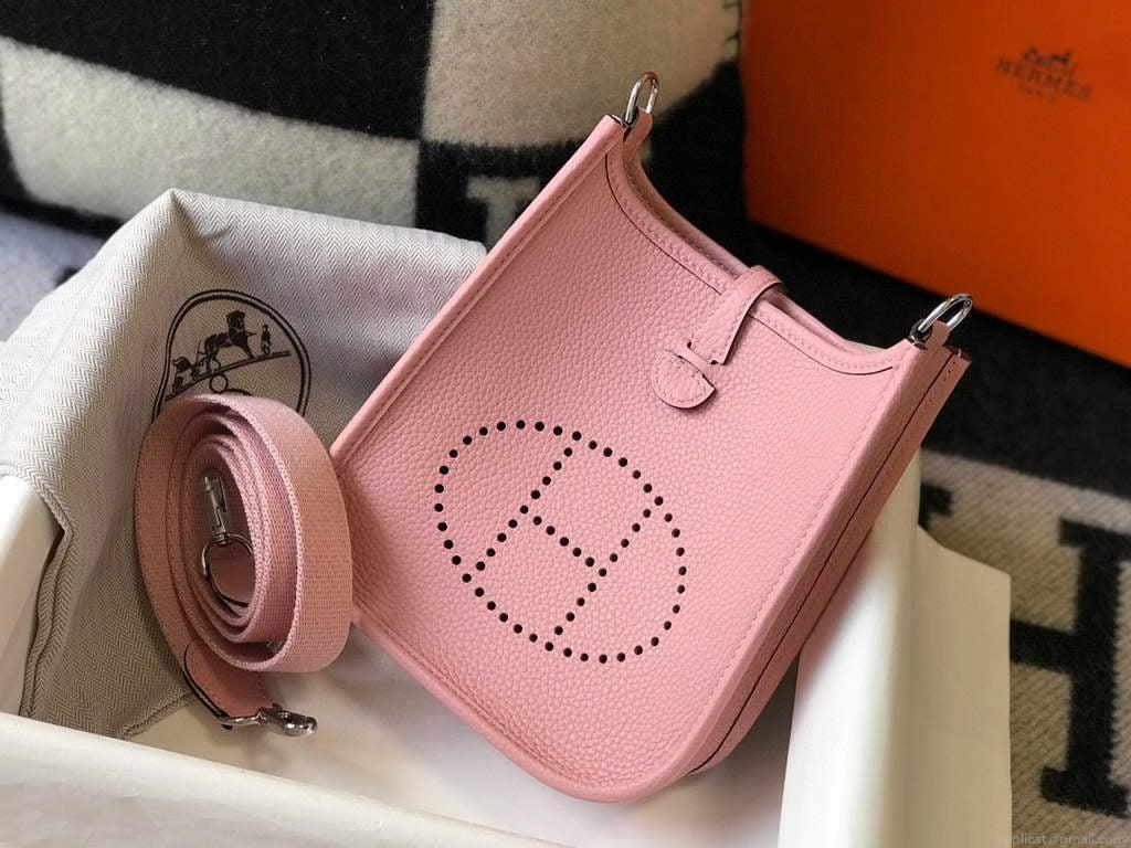 Hermes Evelyne Bag Designer Hermes Mini Crossbody Real Bag 20430 Pink