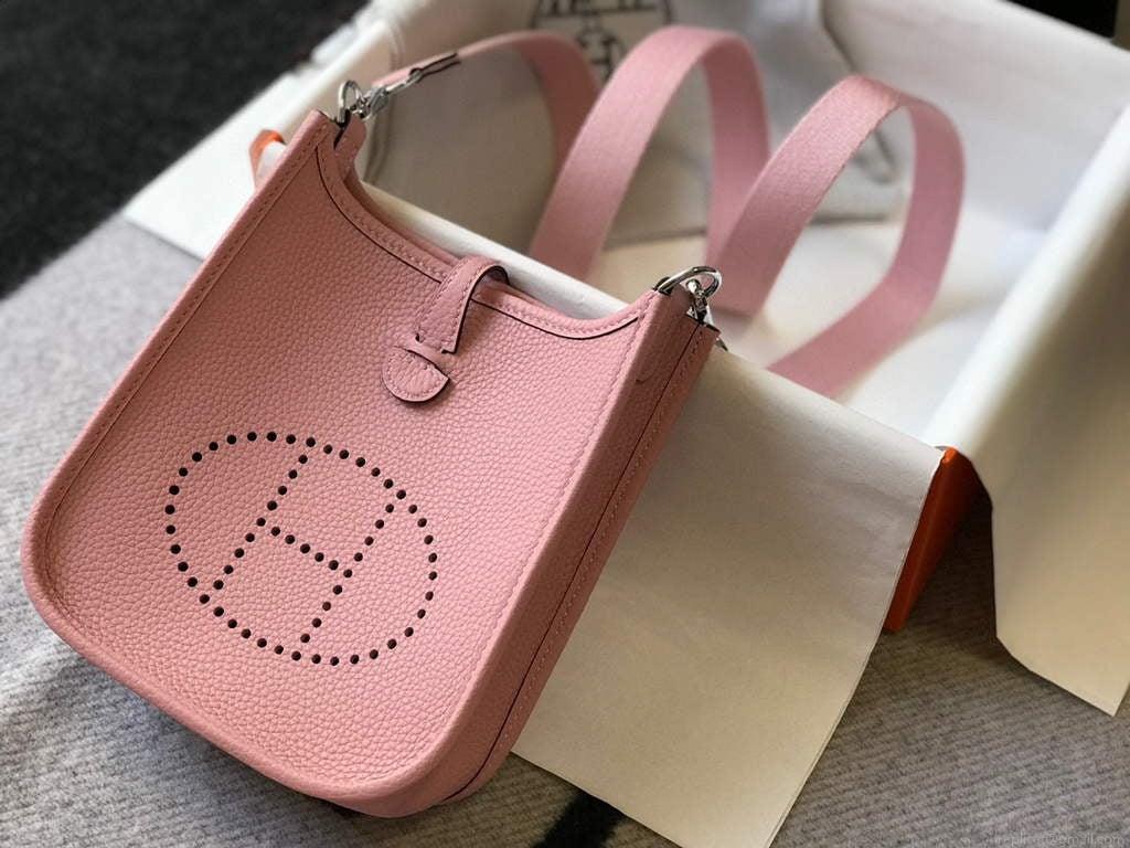 Hermes Evelyne Bag Designer Hermes Mini Crossbody Real Bag 20430 Pink