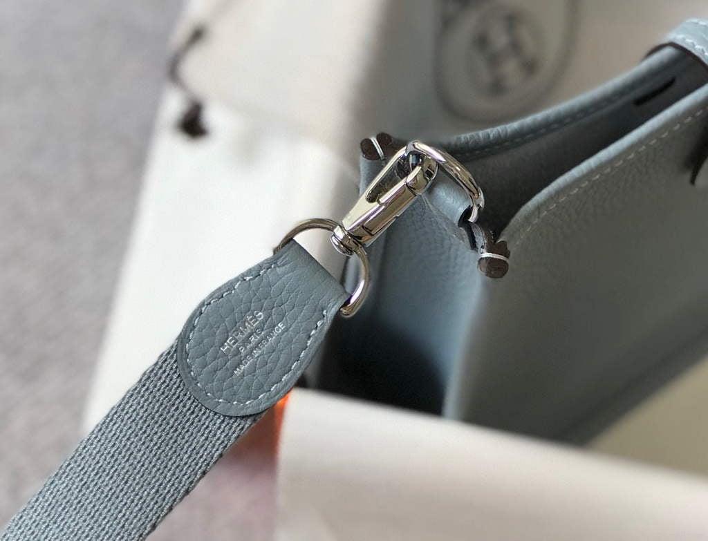 Hermes Evelyne Bag Designer Hermes Mini Crossbody Real Bag 20431 Light Blue
