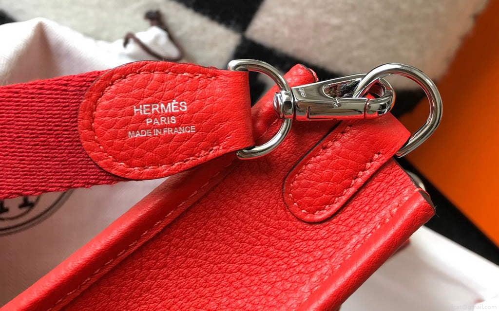 Hermes Evelyne Bag Designer Hermes Mini Crossbody Real Bag 20432 Red