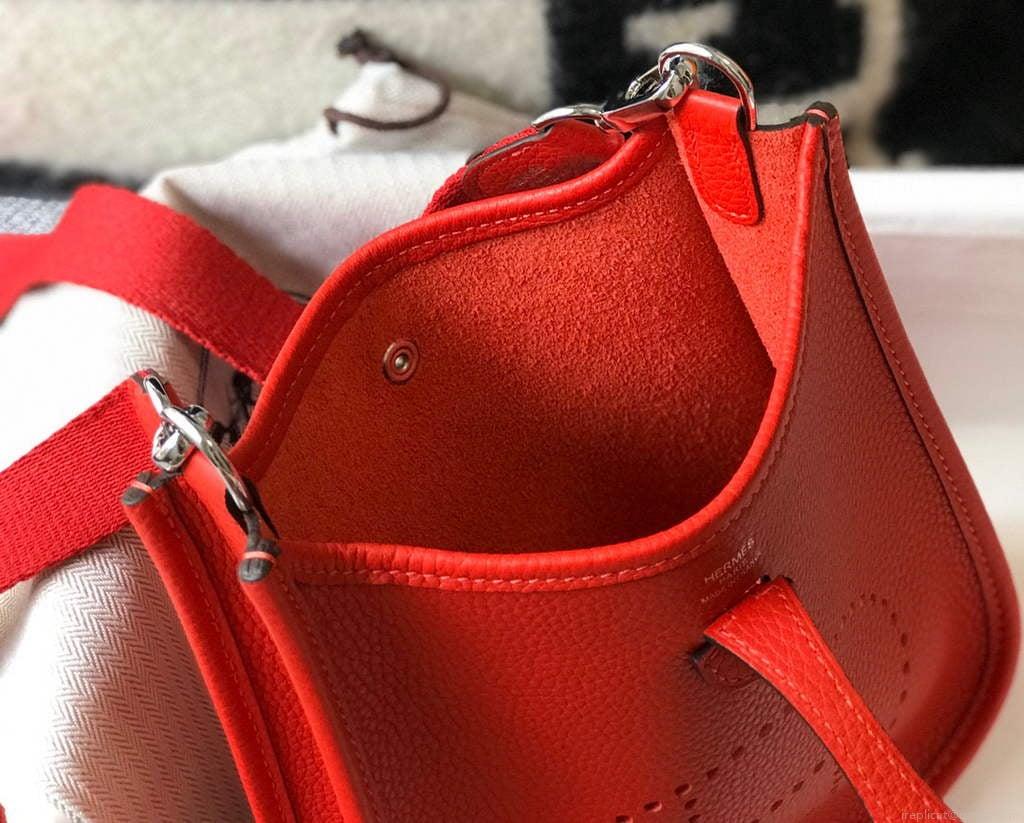 Hermes Evelyne Bag Designer Hermes Mini Crossbody Real Bag 20432 Red