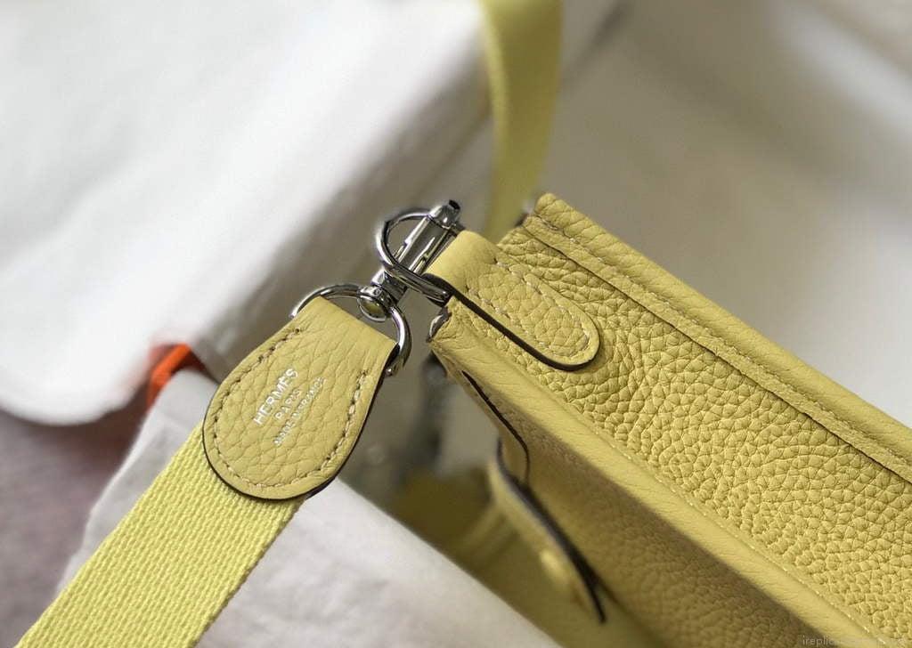 Hermes Evelyne Bag Designer Hermes Mini Crossbody Real Bag 20434 Light Yellow