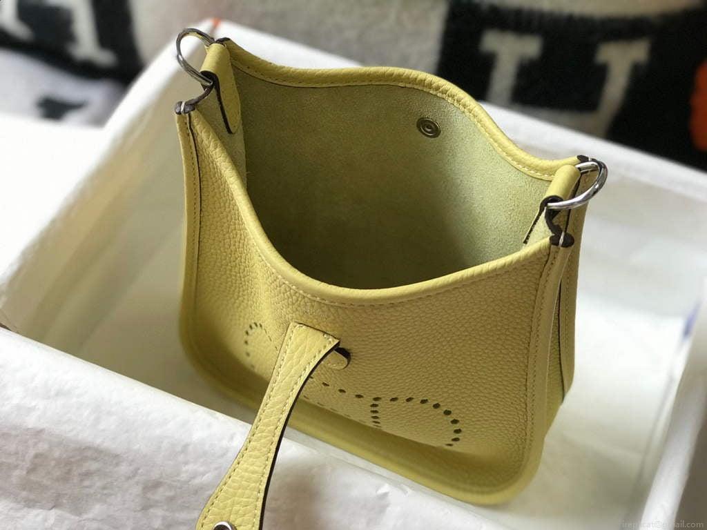 Hermes Evelyne Bag Designer Hermes Mini Crossbody Real Bag 20434 Light Yellow