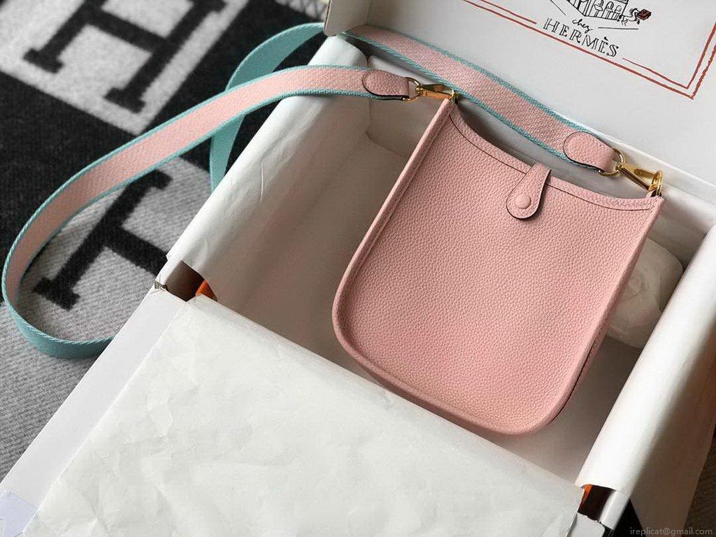 Hermes Evelyne Bag Designer Hermes Mini Crossbody Bag 20380 Gold Pink