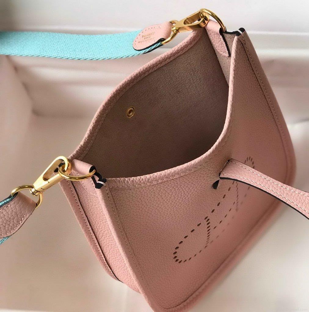 Hermes Evelyne Bag Designer Hermes Mini Crossbody Bag 20380 Gold Pink