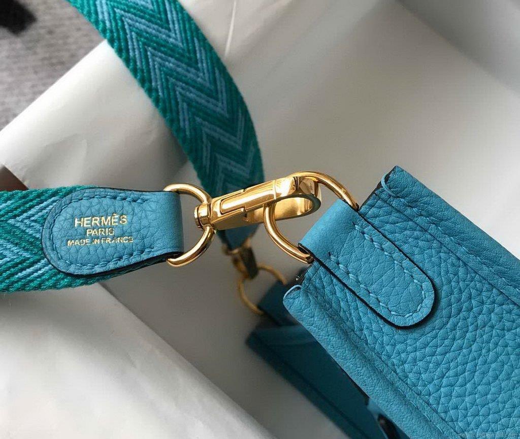 Hermes Evelyne Bag Designer Hermes Mini Crossbody Bag 20381 Gold Blue