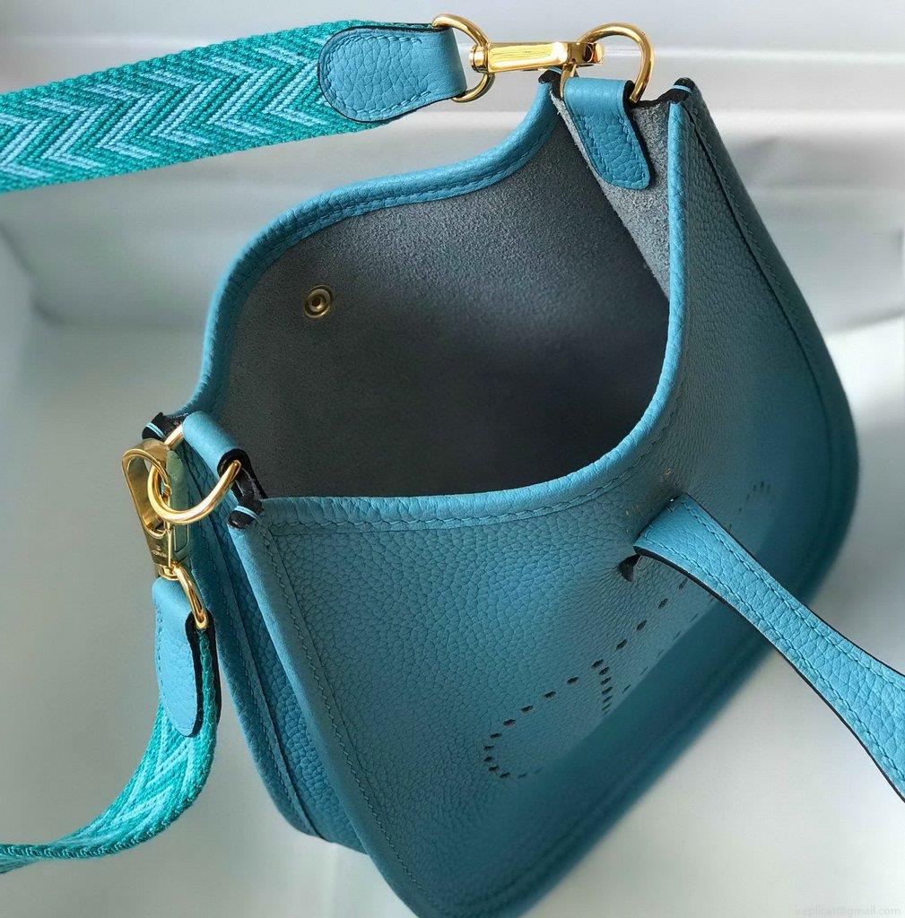 Hermes Evelyne Bag Designer Hermes Mini Crossbody Bag 20381 Gold Blue