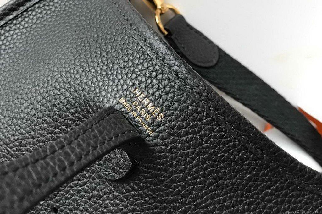 Hermes Evelyne Bag Designer Hermes Mini Crossbody Bag 20383 Gold Buckle Black