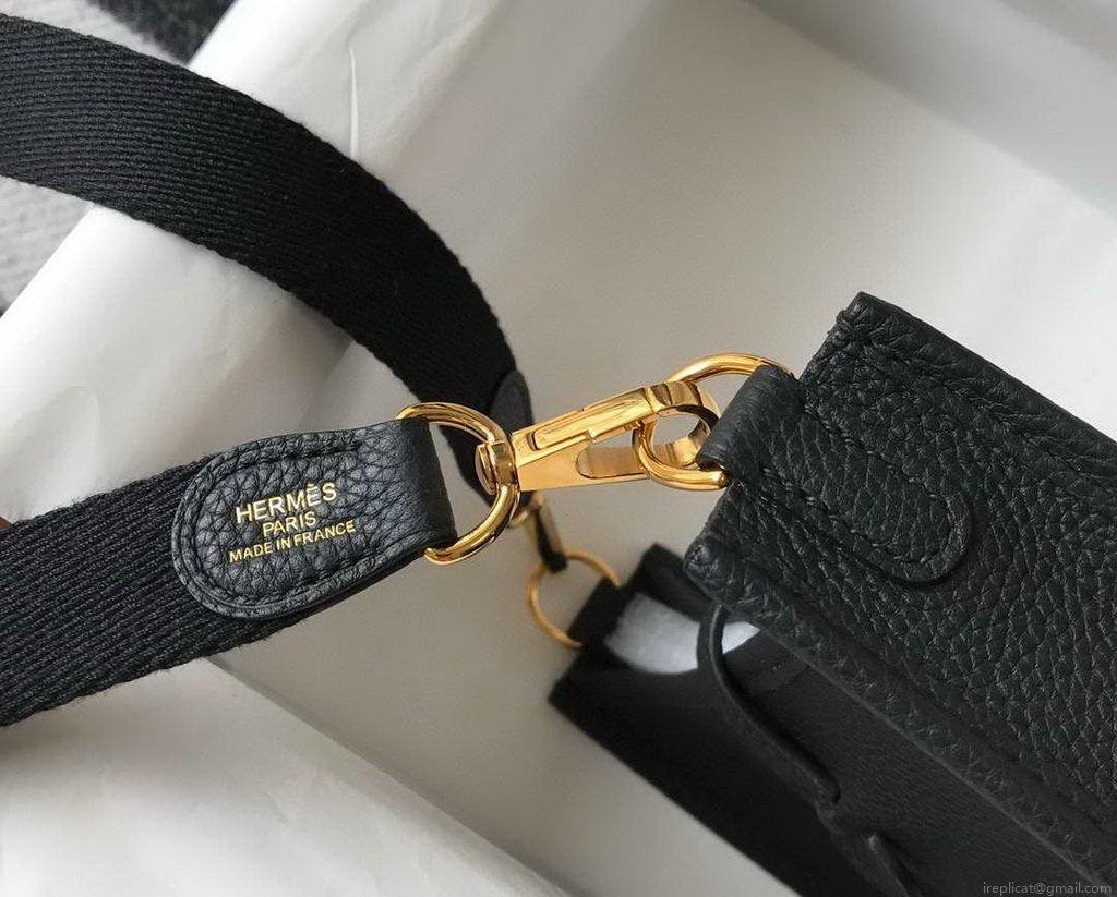 Hermes Evelyne Bag Designer Hermes Mini Crossbody Bag 20383 Gold Buckle Black